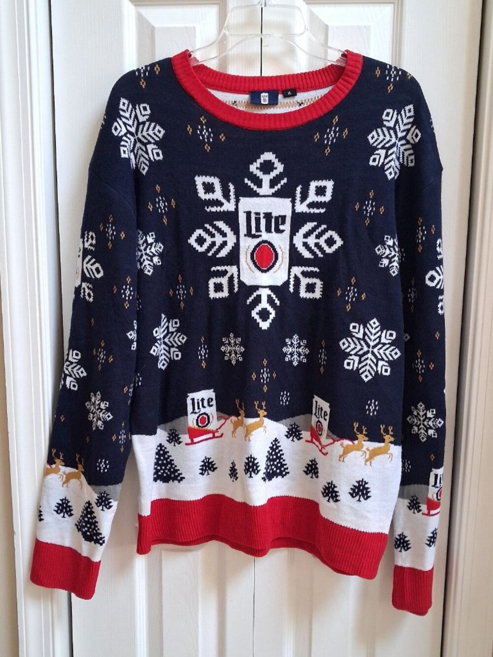 MILLER LITE Official Ugly Christmas Sweater sz XL